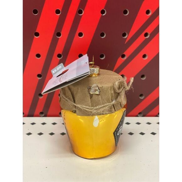 Target Wondershop 4" Honey Jar Glass Gold Christmas Tree Ornament - Picture 3 of 3